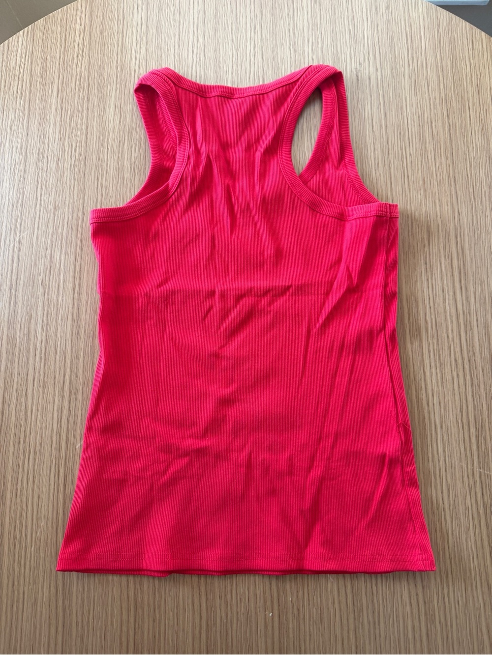 Women’s Red Ribbed Racerback Tank Top - Picture 2 of 2